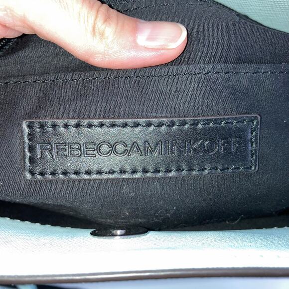 REBECCA MINKOFF LIGHT BLUE SAFFIANO LEATHER HANDBAG - Picture 8 of 12